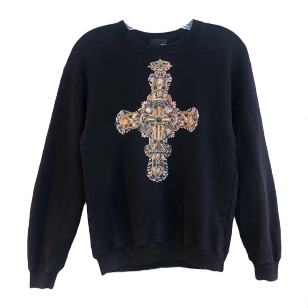 Wilfred Free Cross Graphic Black Pullover Crew Neck Casual Sweatshirt Women's XS